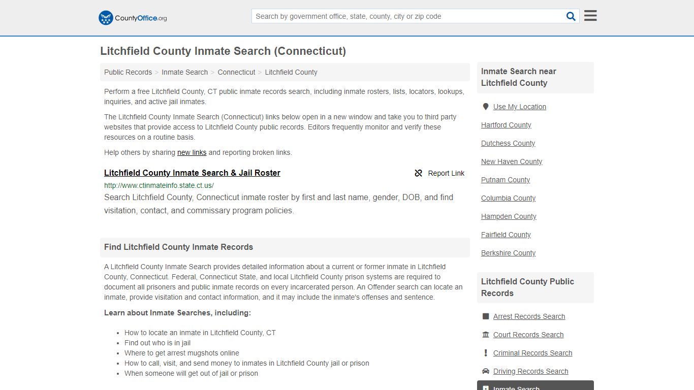 Inmate Search - Litchfield County, CT (Inmate Rosters ...